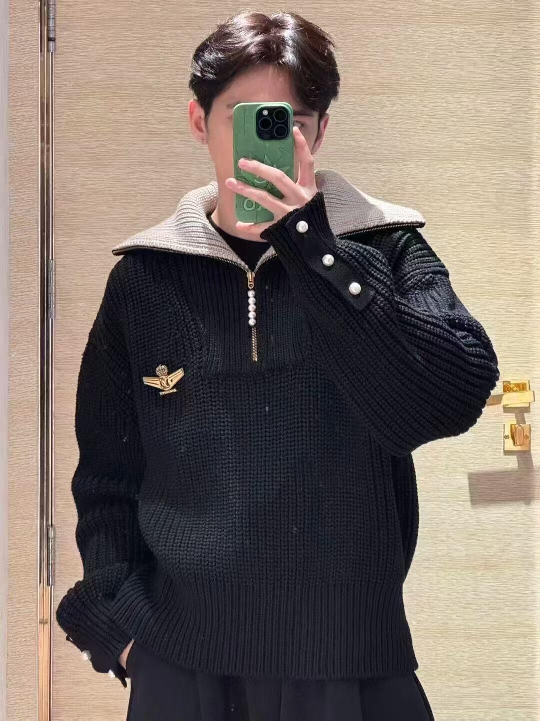 R공장 / 루이비통 남성 여성 반지퍼 니트