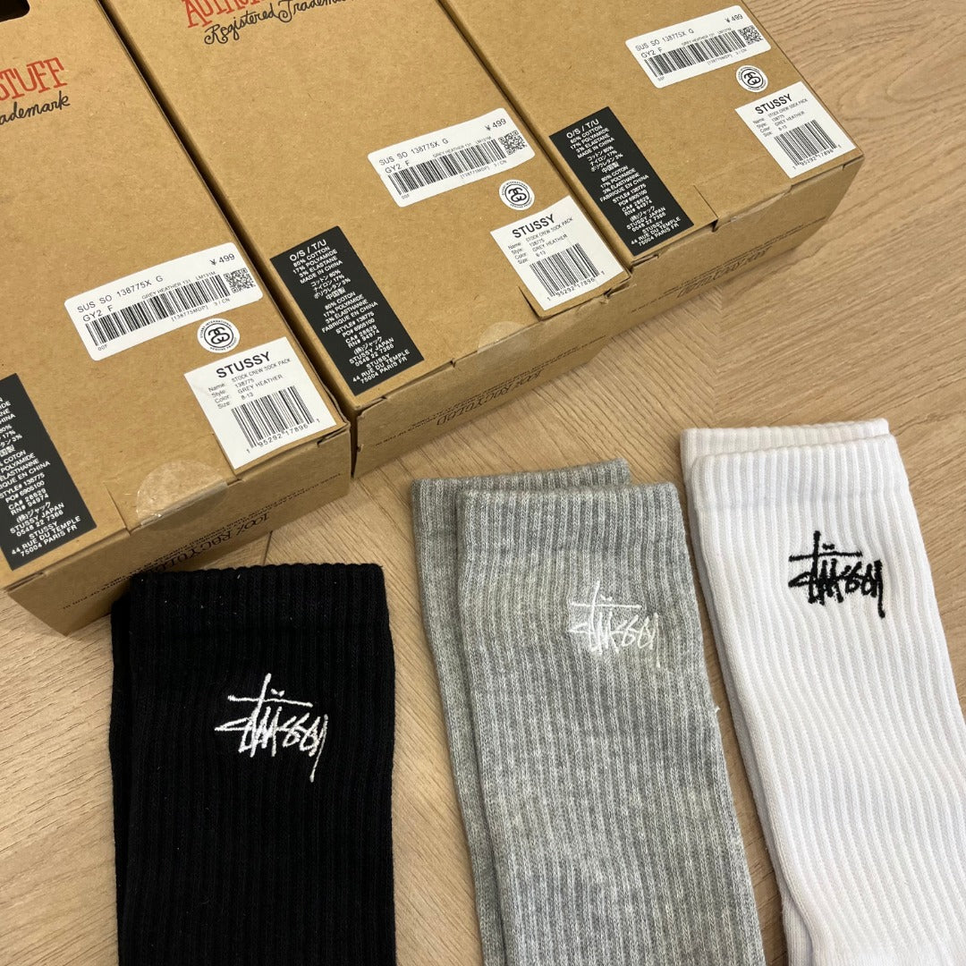 콜라 / 스투시 양말 ,  Stussy 문자 자수 미드카프 양말  (3개 한세트 가격)