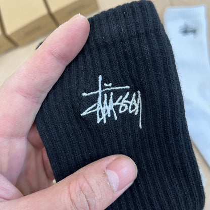 콜라 / 스투시 양말 ,  Stussy 문자 자수 미드카프 양말  (3개 한세트 가격)